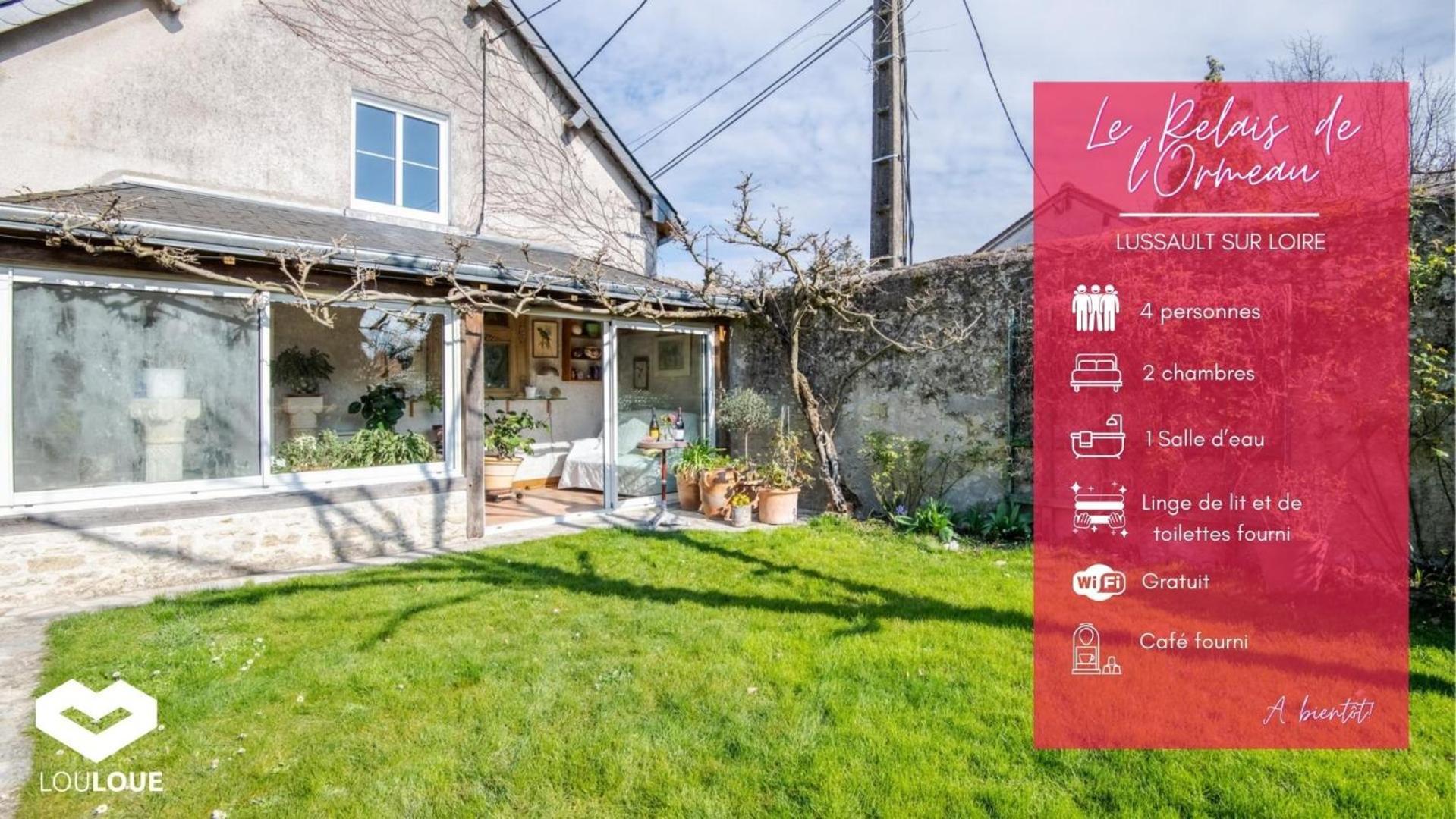 Le Relais De L'Ormeau - Charmant Gite Pour 4 Pers. Lussault-sur-Loire ภายนอก รูปภาพ